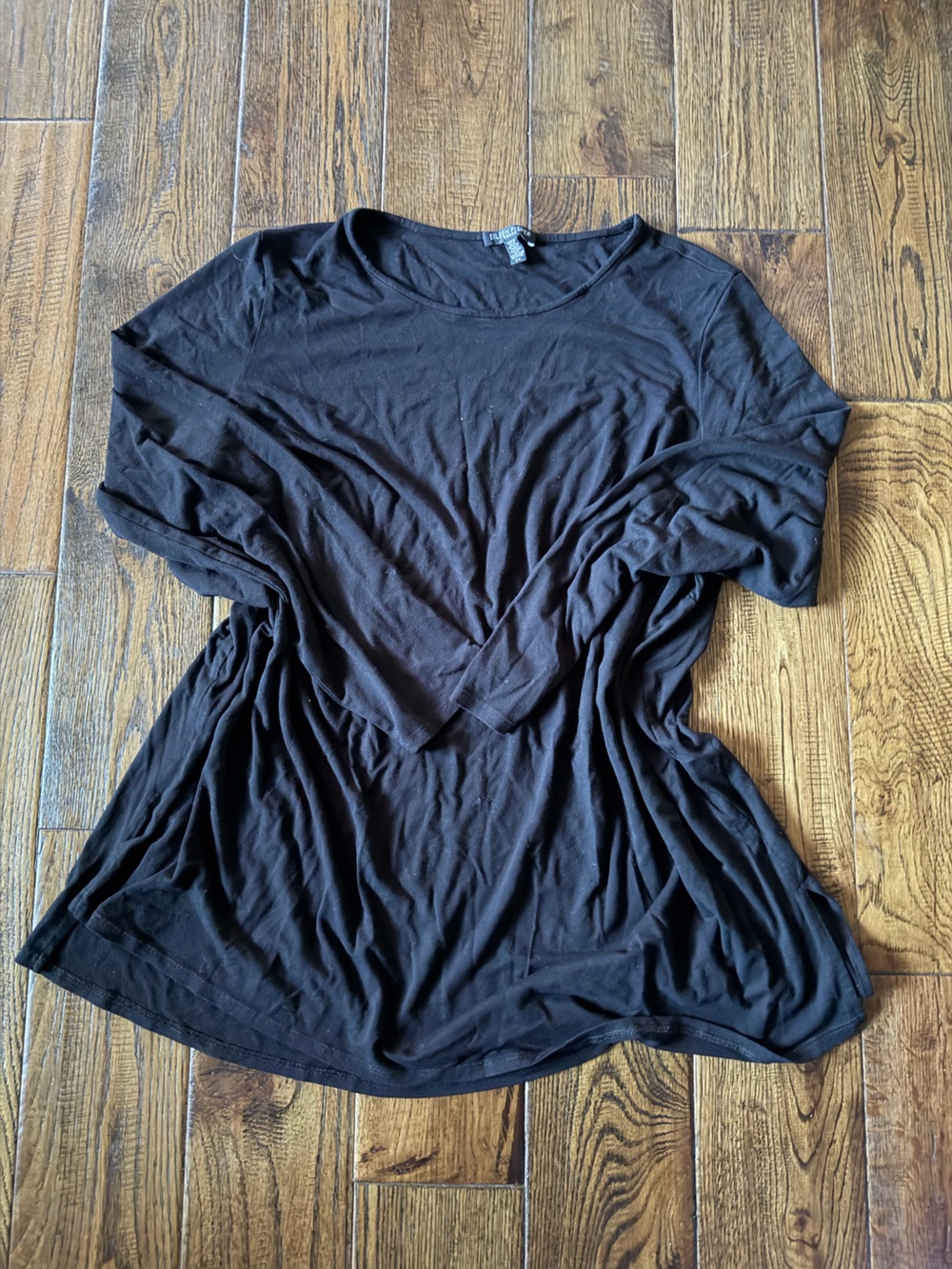 Eileen Fisher Black Modal Stretch Tunic Top Size 2X